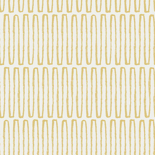 media image for Lars Mustard Retro Wave Wallpaper from Hannah Collection by Brewster 221