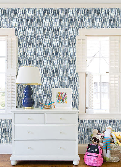 product image for Erik Blue Building Blocks Wallpaper from Hannah Collection by Brewster 64