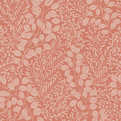 product image of Elin Coral Berry Botanical Wallpaper from Hannah Collection by Brewster 516