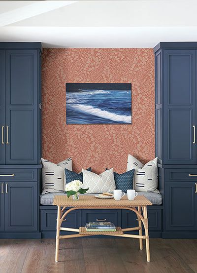 product image for Elin Coral Berry Botanical Wallpaper from Hannah Collection by Brewster 25