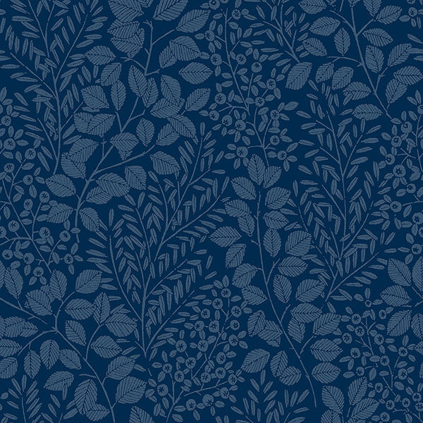 media image for Elin Blue Berry Botanical Wallpaper from Hannah Collection by Brewster 229