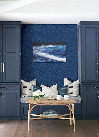 product image for Elin Blue Berry Botanical Wallpaper from Hannah Collection by Brewster 30