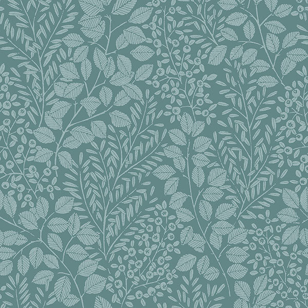 media image for Elin Sky Blue Berry Botanical Wallpaper from Hannah Collection by Brewster 264