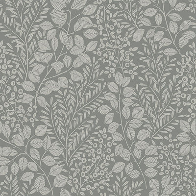 product image for Elin Charcoal Berry Botanical Wallpaper from Hannah Collection by Brewster 11