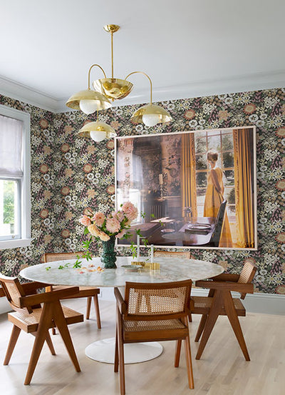 product image for Karina Rasberry Wildflower Garden Wallpaper from Hannah Collection by Brewster 95