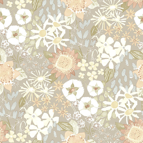 media image for Karina Pastel Wildflower Garden Wallpaper from Hannah Collection by Brewster 276