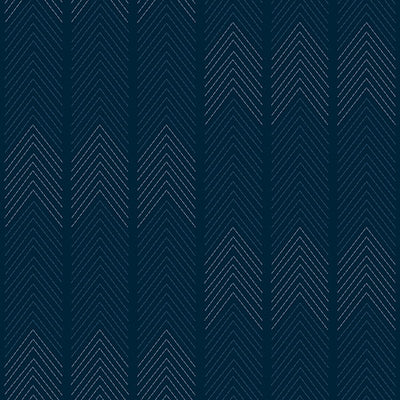 product image for Nyle Dark Blue Chevron Stripes Wallpaper from Hannah Collection by Brewster 30