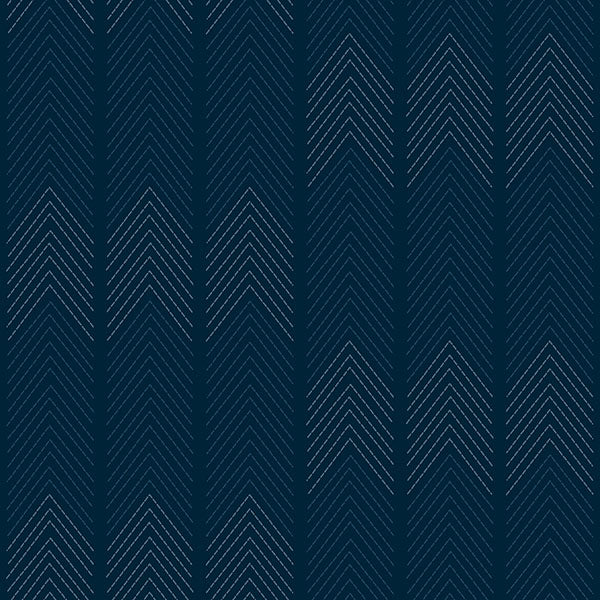 media image for Nyle Dark Blue Chevron Stripes Wallpaper from Hannah Collection by Brewster 267