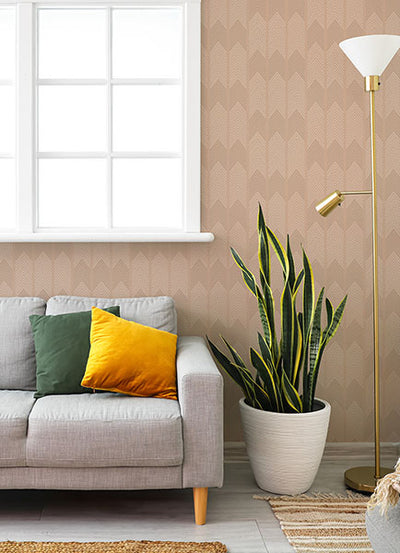 product image for Nyle Blush Chevron Stripes Wallpaper from Hannah Collection by Brewster 45