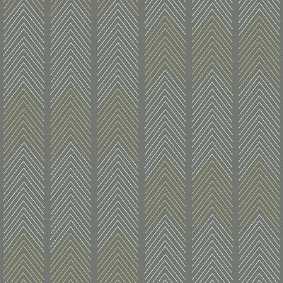 product image of Nyle Dark Grey Chevron Stripes Wallpaper from Hannah Collection by Brewster 58