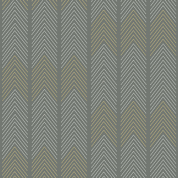 media image for Nyle Dark Grey Chevron Stripes Wallpaper from Hannah Collection by Brewster 20