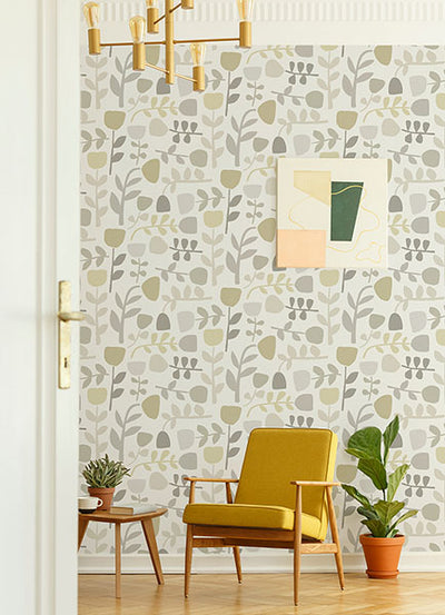 product image for Juni Neutral Abstract Tulips Wallpaper from Hannah Collection by Brewster 95