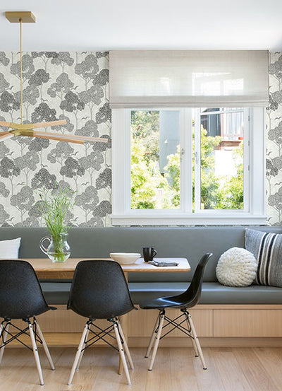 product image for Lykke Black Textured Tree Wallpaper from Hannah Collection by Brewster 56
