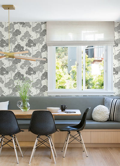 product image for Lykke Black Textured Tree Wallpaper from Hannah Collection by Brewster 58