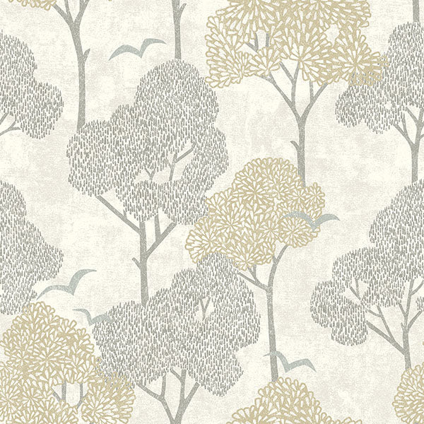 media image for Lykke Neutral Textured Tree Wallpaper from Hannah Collection by Brewster 253