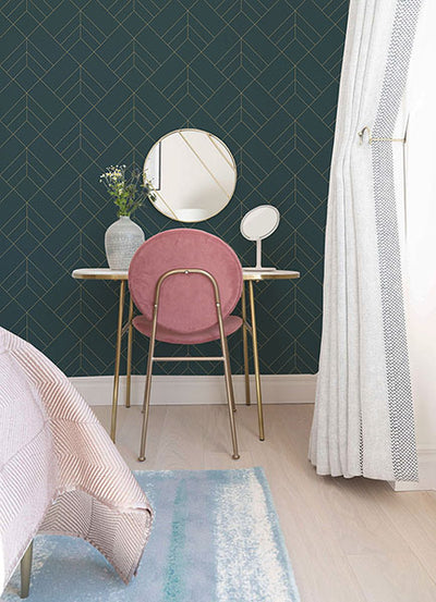 product image for Sander Slate Geometric Wallpaper from Hannah Collection by Brewster 70