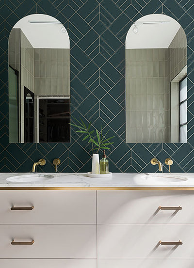 product image for Sander Slate Geometric Wallpaper from Hannah Collection by Brewster 92