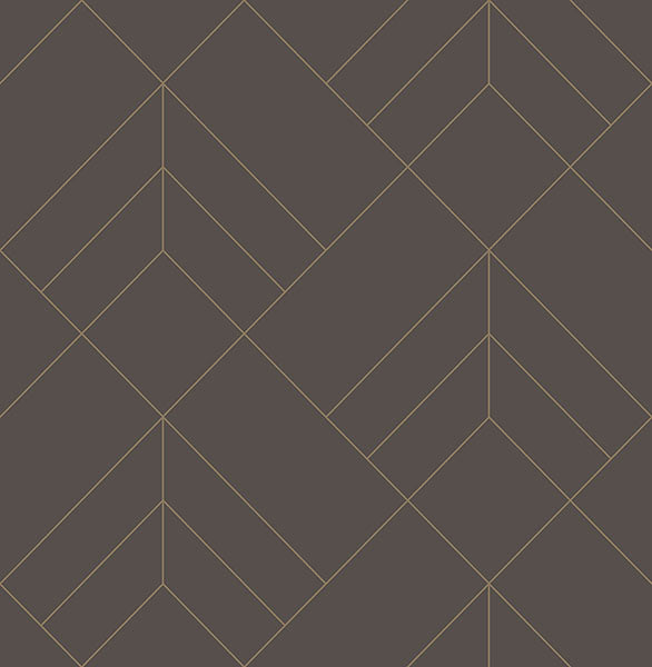 media image for Sander Chocolate Geometric Wallpaper from Hannah Collection by Brewster 253