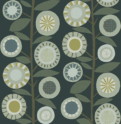 product image for Sisu Evergreen Floral Geometric Wallpaper from Hannah Collection by Brewster 13