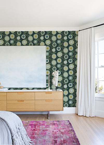 product image for Sisu Evergreen Floral Geometric Wallpaper from Hannah Collection by Brewster 20