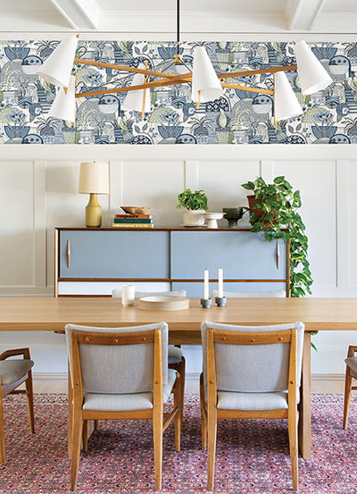 product image for Fika Blue Blissful Birds & Blooms Wallpaper from Hannah Collection by Brewster 88