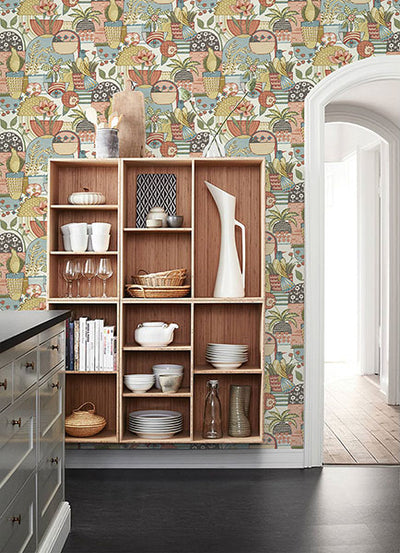 product image for Fika Mustard Blissful Birds & Blooms Wallpaper from Hannah Collection by Brewster 44