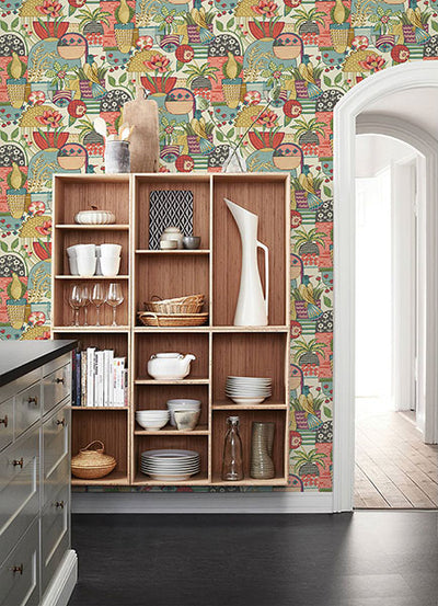 product image for Fika Plum Blissful Birds & Blooms Wallpaper from Hannah Collection by Brewster 36