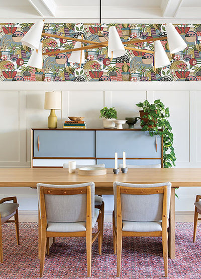 product image for Fika Plum Blissful Birds & Blooms Wallpaper from Hannah Collection by Brewster 67