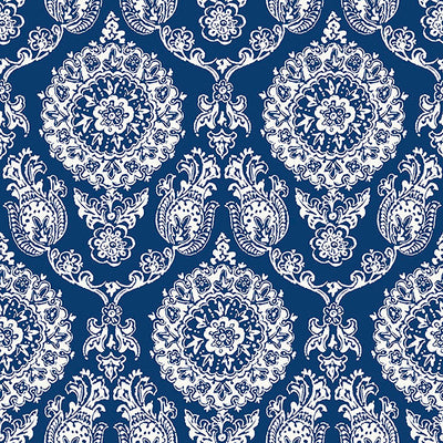 product image of Helm Damask Navy Floral Medallion Wallpaper 539