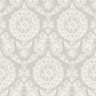 product image of Helm Damask Taupe Floral Medallion Wallpaper 52