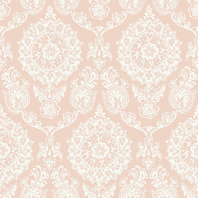 product image of Helm Damask Blush Floral Medallion Wallpaper 533