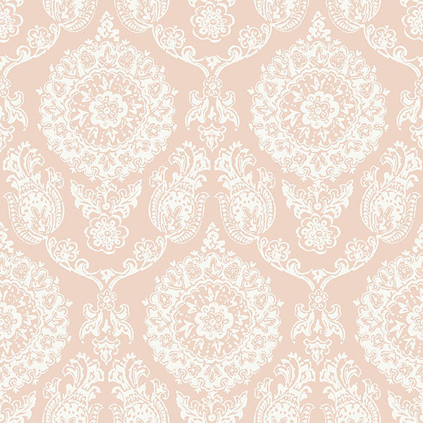 media image for Helm Damask Blush Floral Medallion Wallpaper 288