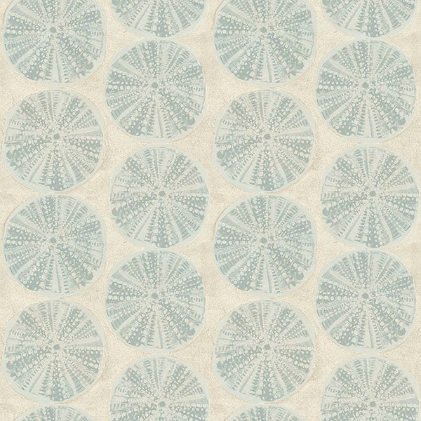 media image for Sea Biscuit Aqua Sand Dollar Wallpaper 217