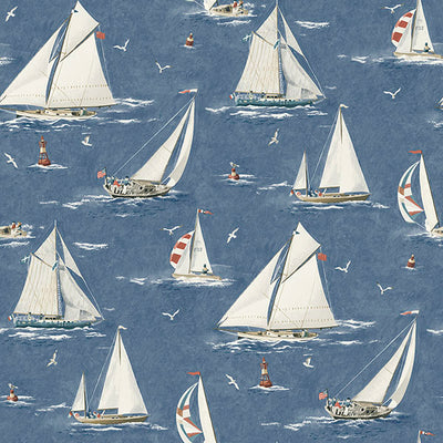 product image of Leeward Navy Sailboat Wallpaper 579