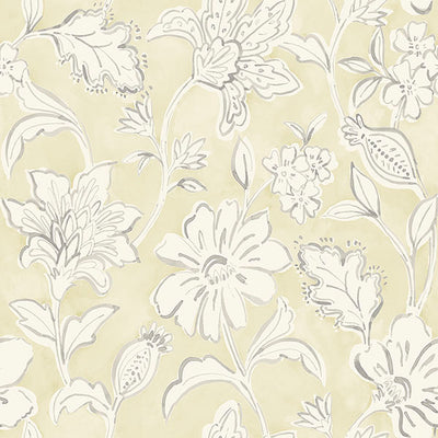 product image of Plumeria Yellow Floral Trail Wallpaper 52