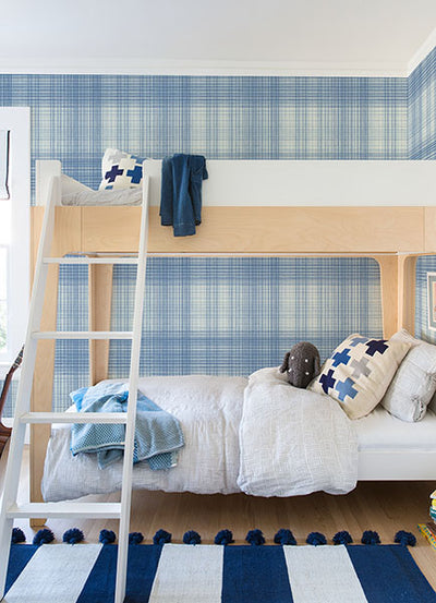 product image for Madras Blue Plaid Wallpaper 6