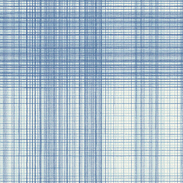 media image for Madras Blue Plaid Wallpaper 28