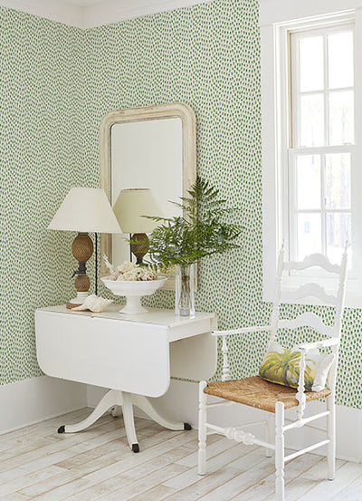 product image for Sand Drips Green Painted Dots Wallpaper 61