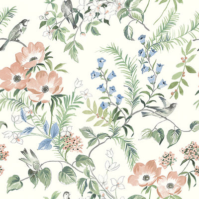 product image of Frederique Multicolor Bloom Wallpaper from the Delphine Collection by Brewster 585