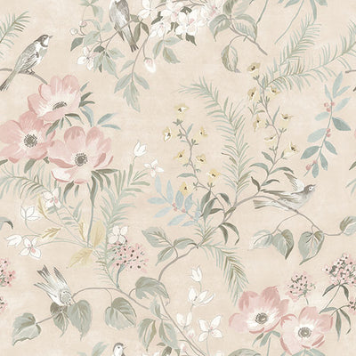 product image for Frederique Blush Bloom Wallpaper from the Delphine Collection by Brewster 6