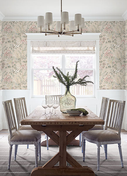media image for Frederique Blush Bloom Wallpaper from the Delphine Collection by Brewster 235