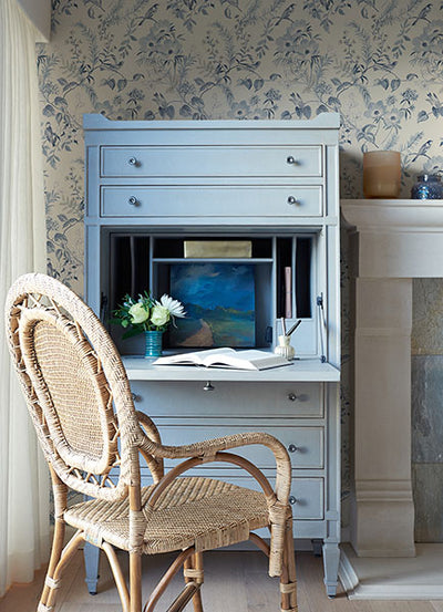 product image for Frederique Blue Floral Wallpaper from the Delphine Collection by Brewster 95