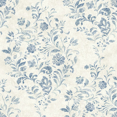 product image for Isidore Blue Scroll Wallpaper from the Delphine Collection by Brewster 98