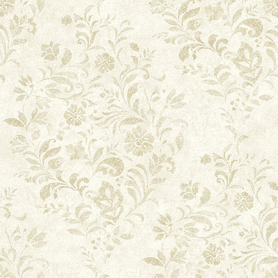 product image of Isidore Wheat Scroll Wallpaper from the Delphine Collection by Brewster 50