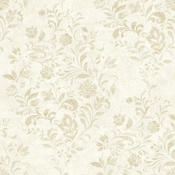 media image for Isidore Wheat Scroll Wallpaper from the Delphine Collection by Brewster 295