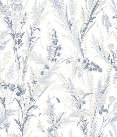 product image of Hillaire Navy Meadow Wallpaper from the Delphine Collection by Brewster 55