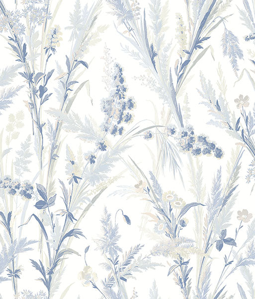 media image for Hillaire Navy Meadow Wallpaper from the Delphine Collection by Brewster 296