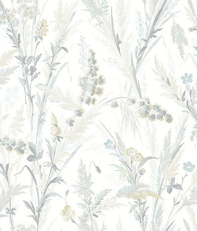 product image of Hillaire Light Blue Meadow Wallpaper from the Delphine Collection by Brewster 54