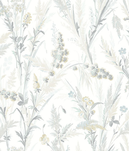 media image for Hillaire Light Blue Meadow Wallpaper from the Delphine Collection by Brewster 254