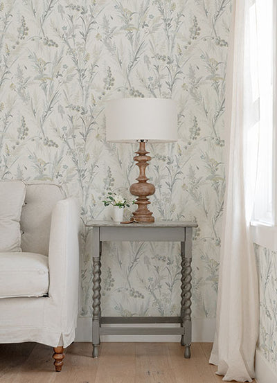 product image for Hillaire Light Blue Meadow Wallpaper from the Delphine Collection by Brewster 12